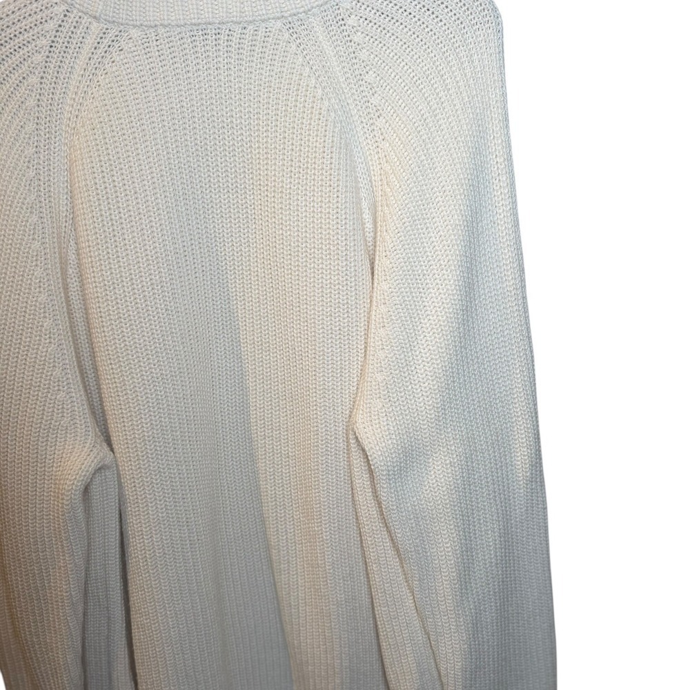 Jenni Kayne Oversized Cotton Fisherman Sweater Classic Ivory M 100% Cotton Knit - Picture 11 of 13